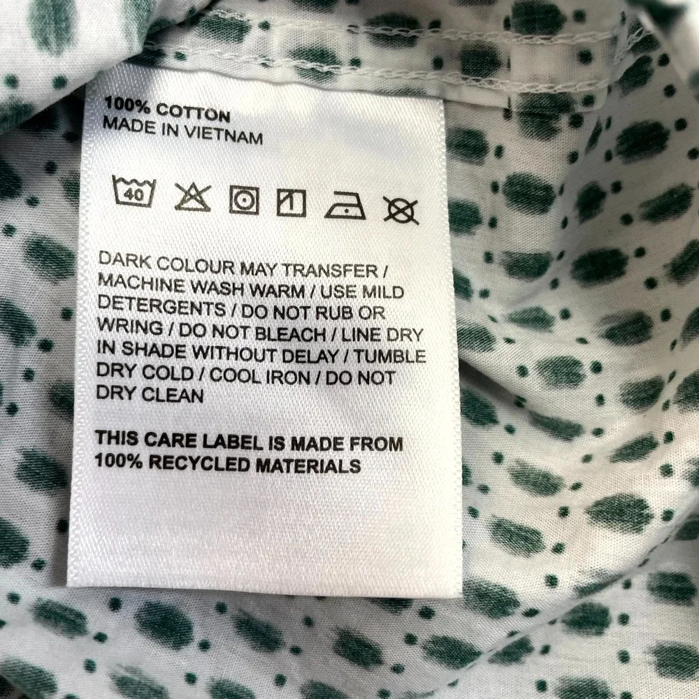 Rodd & Gunn Byron Geo Print Shirt Men XL White Green Cotton Sports Fit Button Up